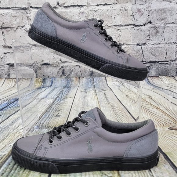 Polo Ralph Lauren‎ Brayden Sneakers Boys Size 1 Gray Athletic Designer Shoes - Picture 2 of 9